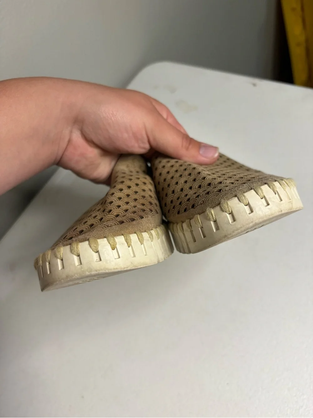 Ilse Jacobsen Tulip 139 Slip On Sneakers Latte Tan Perforated Shoes EU 39